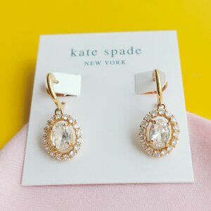 Kate Spade Victoria Gold Clear Huggie Earrings